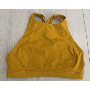 Lululemon Free To Be Serene High Neck Sports Bra Sz 4 Honey Lemon Color C/D Cup